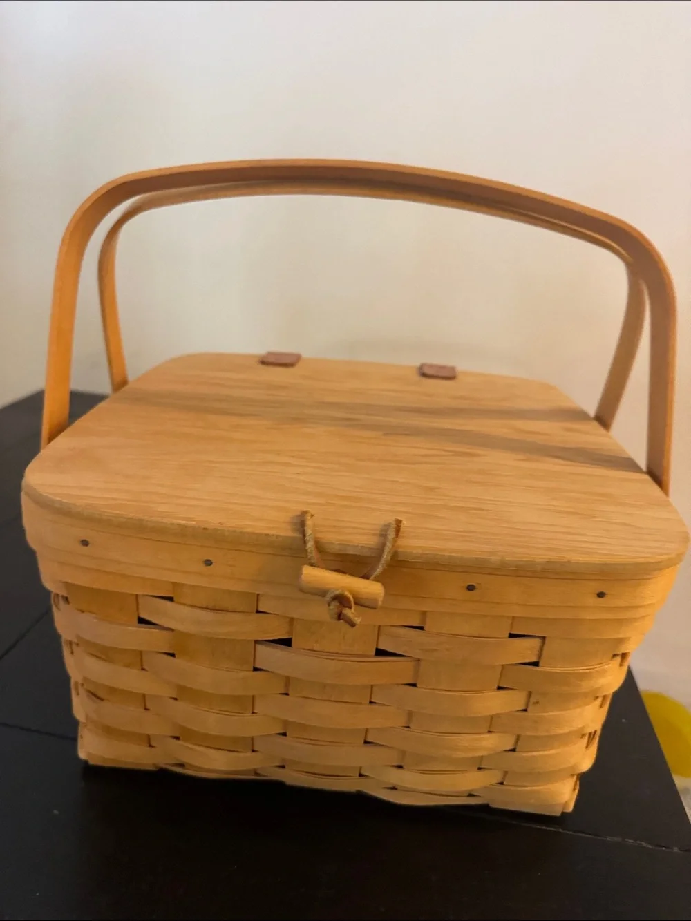 Longaberger Light Brown Handwoven Storage Basket